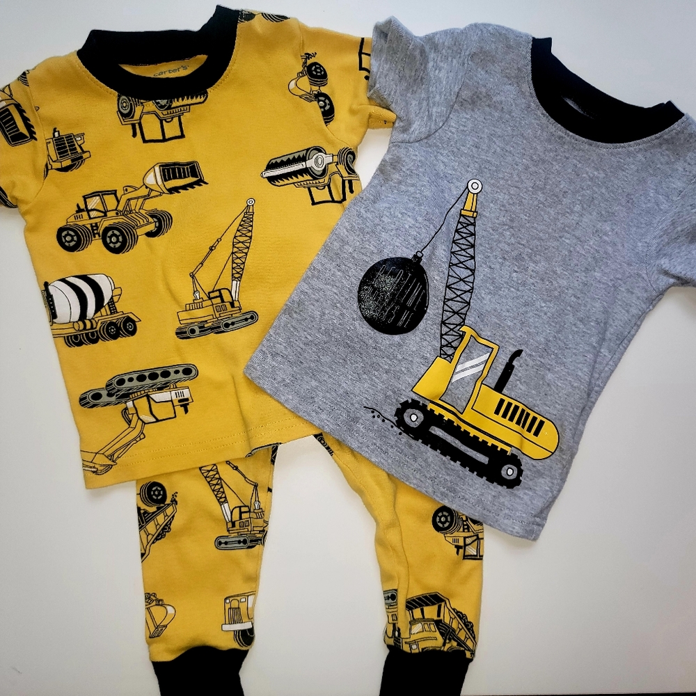 Carters 9 Month Boys Snug Fit Construction Pajamas